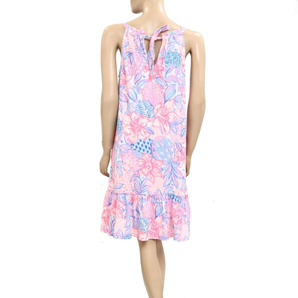 Lilly Pulitzer Saira Halter Mini Dress Floral Printed Ruffle Cotton M NWD 282114 - Picture 7 of 9
